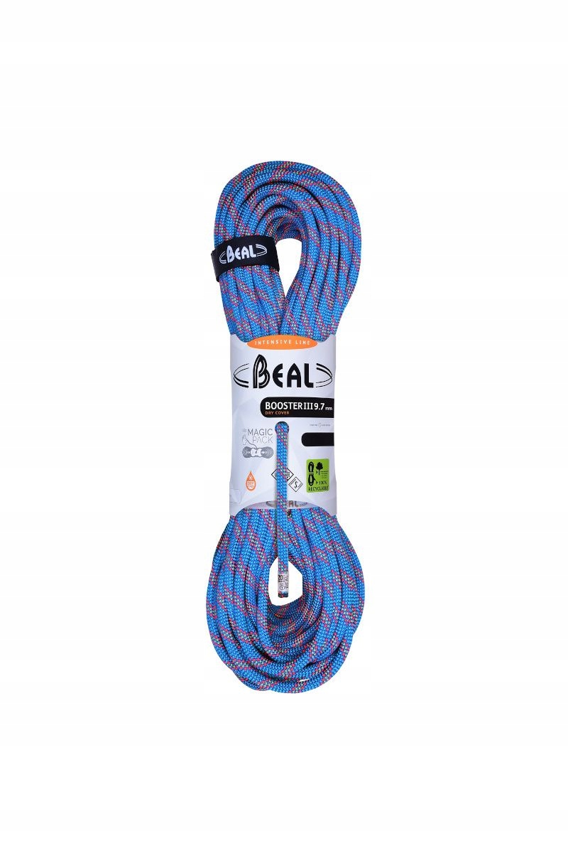 Beal Dynamické horolezecké lano Booster 9.7 mm 70 m Dry modré
