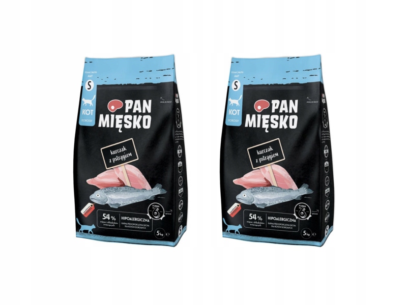 Karma dla kota Pan Mięsko Kurczak z pstrągiem S 5 kg x2