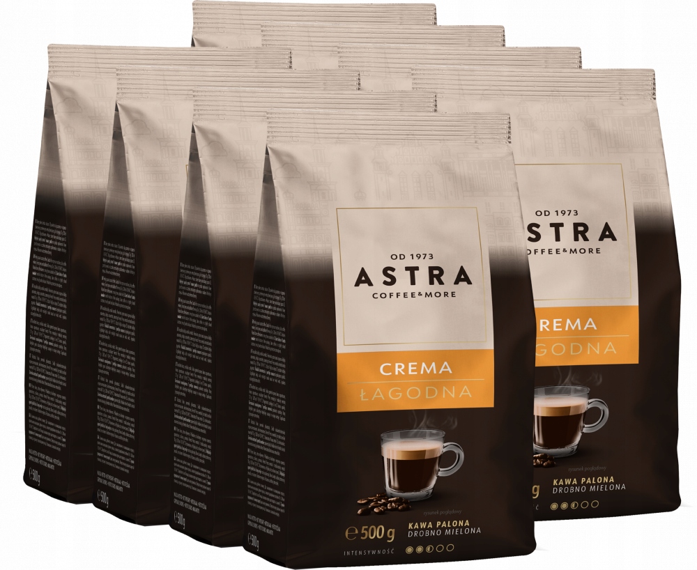 Kawa Astra Łagodna Crema mielona 500 g x8