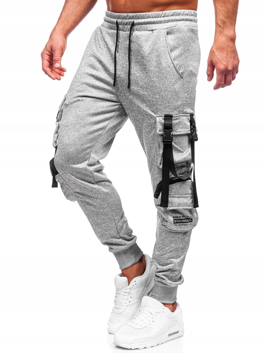 

Spodnie Bojówki Joggery Szare HS7173 Denley_l