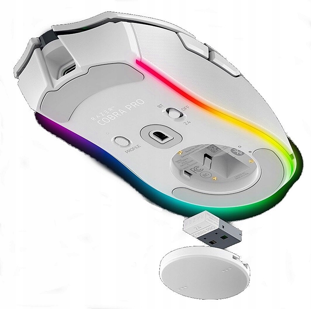 RAZER Mysz Gamingowa Cobra Pro, Biała — 7