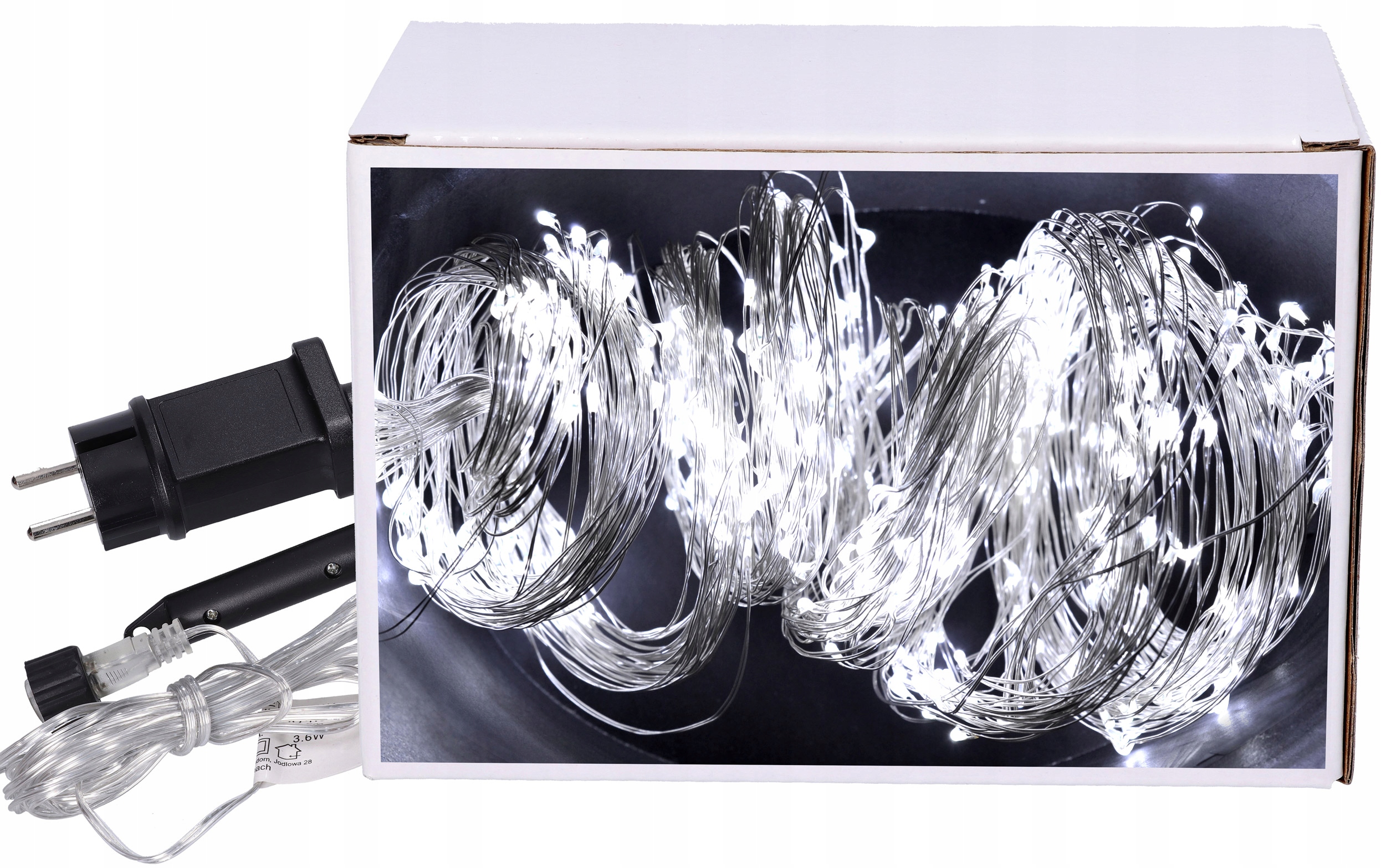

Lampki Choinkowe na Druciki 500 Led Białe Zimne