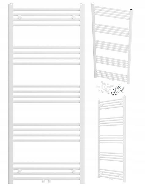 Kúpeľňový Ohrievač Raven Kaloryfer Moderný Rebríkový Biely 140x60 cm