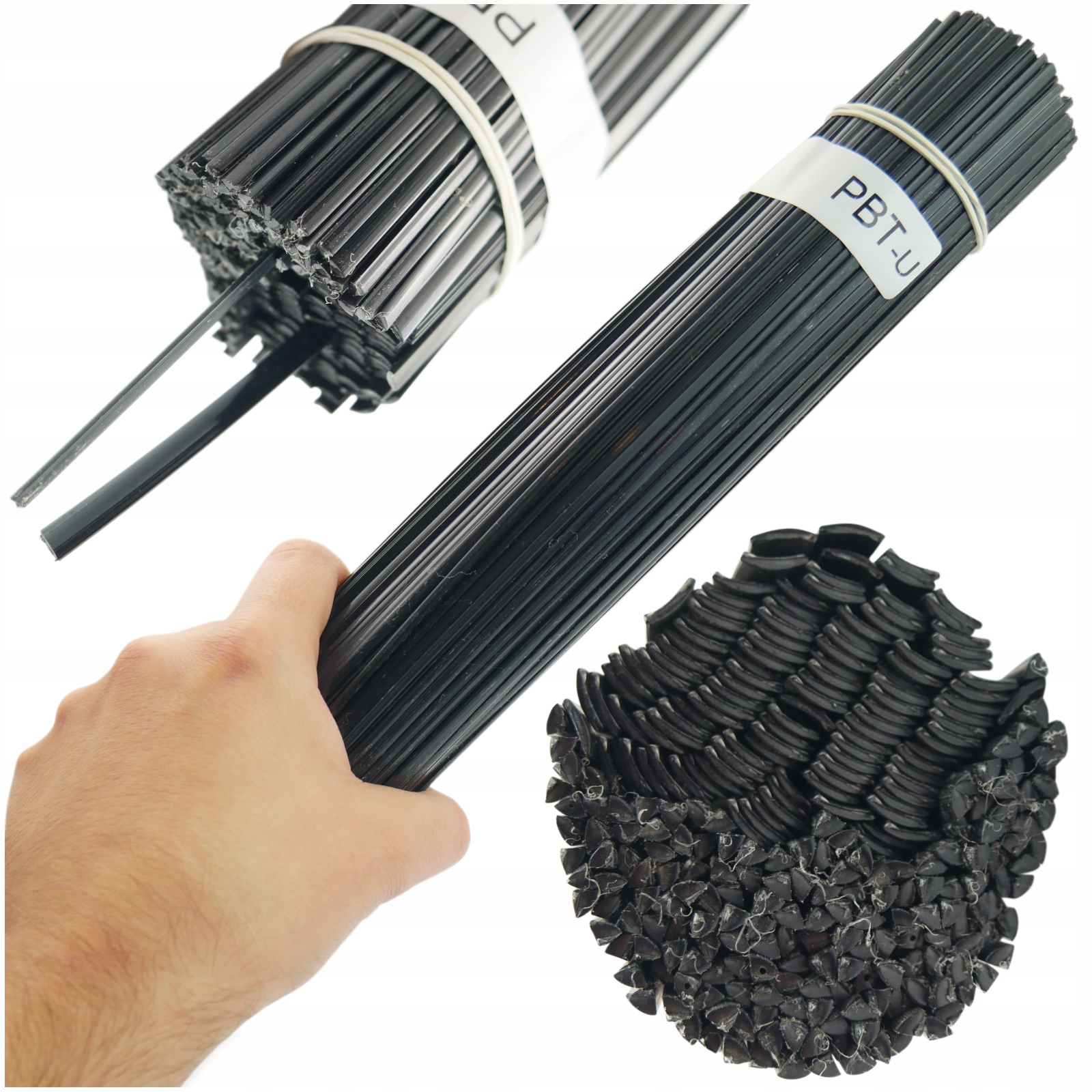 Pojivo pro svařování plastů Pbt+u Pbtu Pbt-u 1kg mix Pásků Trojúhelníků