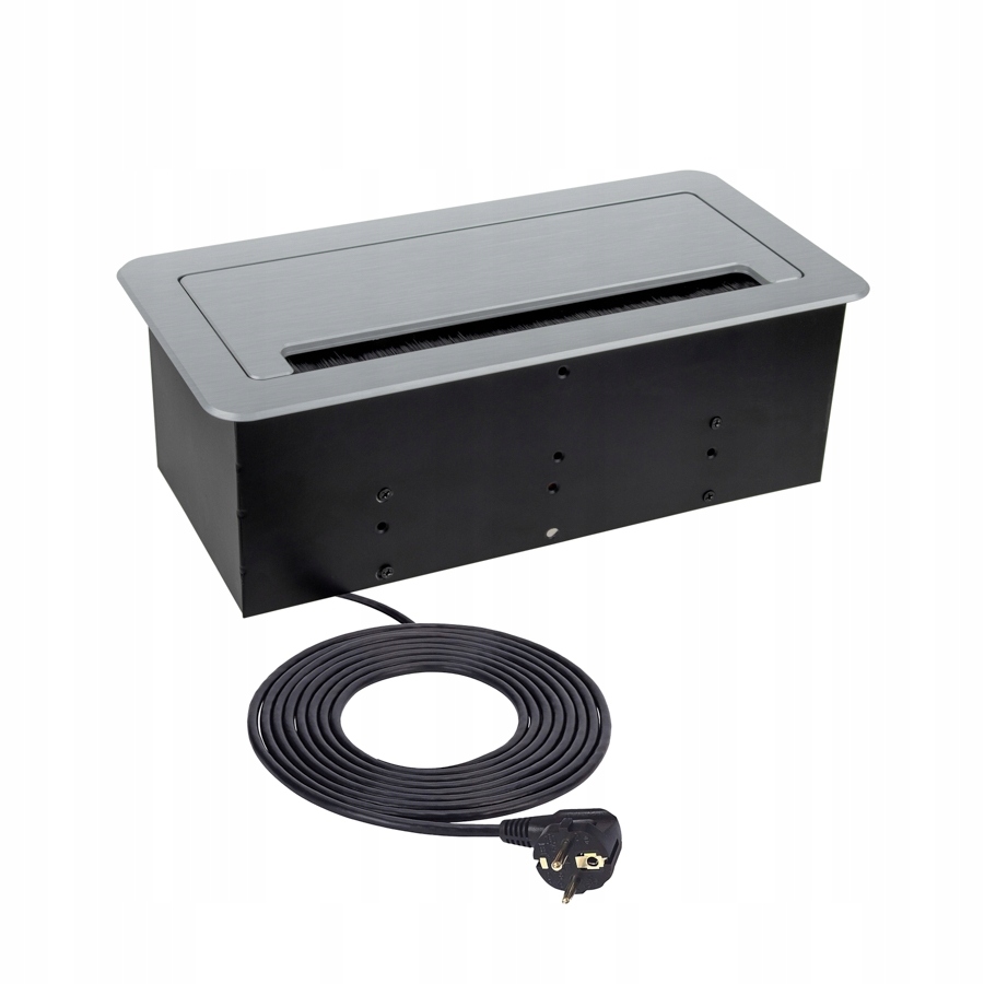 Inbox wpuszczane zamykane gniazdo meblowe z Usb A+c, RJ45 i Hdmi Srebrne