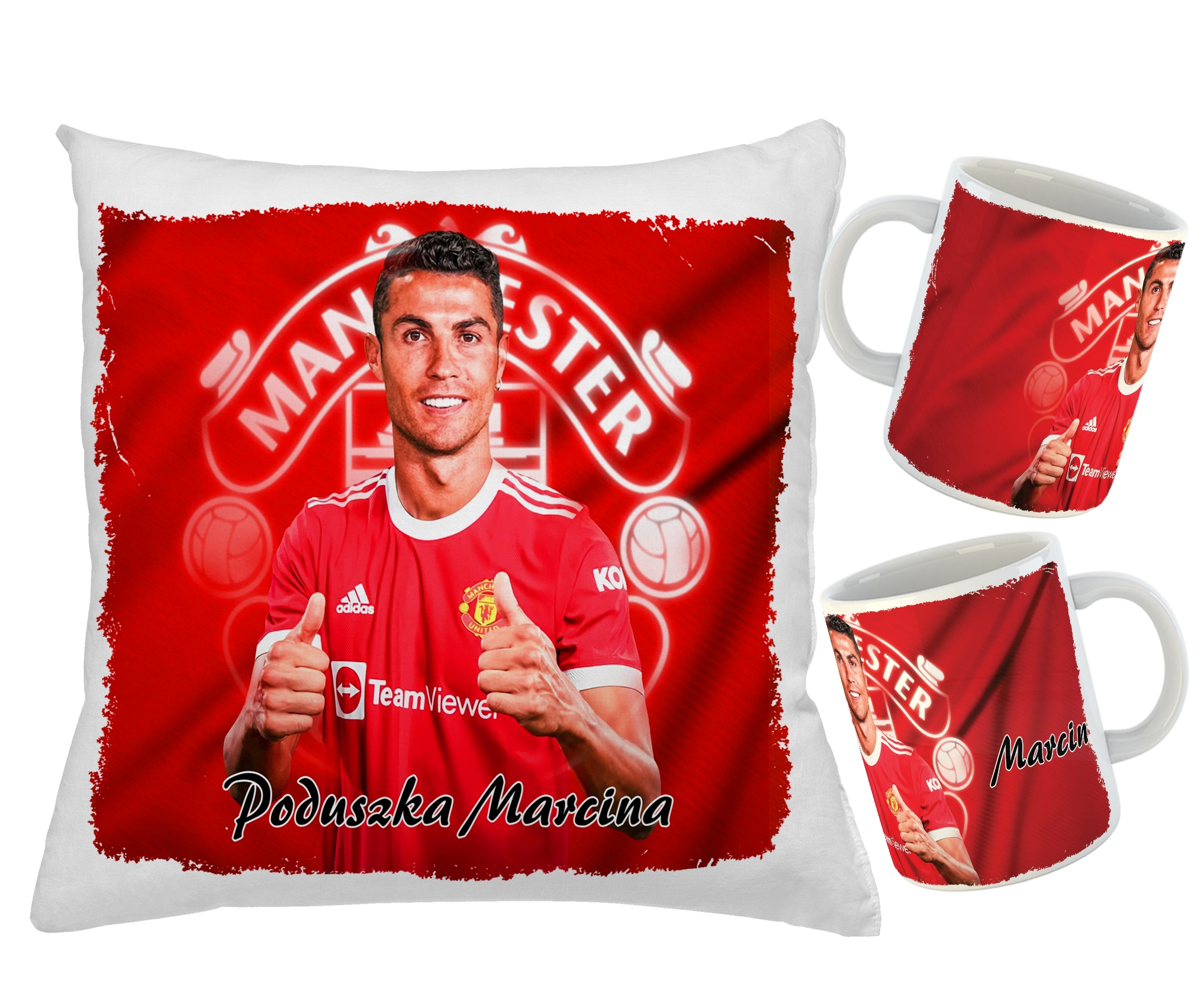 

Zestaw Cristiano Ronaldo CR7 Kubek+poduszka+imię