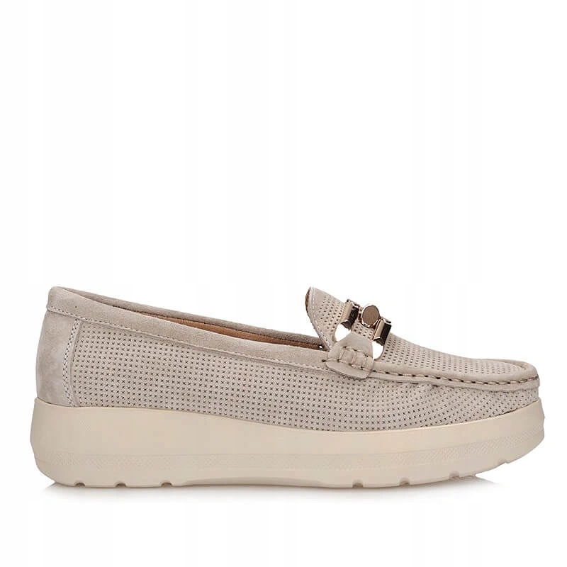 Dámské polobotky Filippo DP7652/26 Be béžové, kožené nazouvací mokasíny