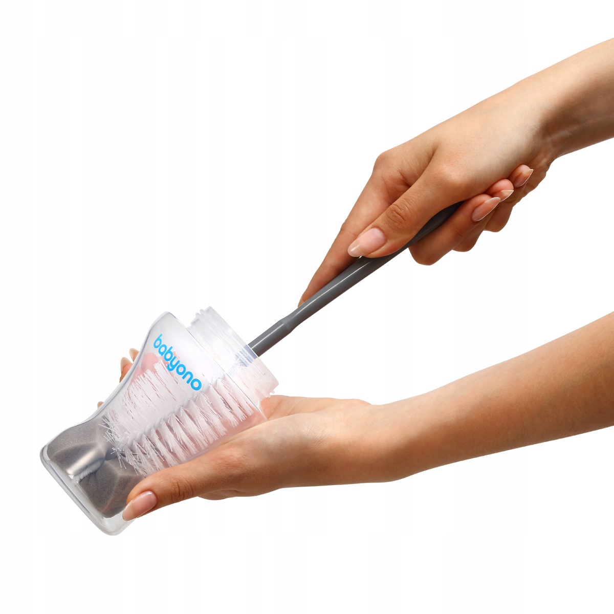 Szczotka do butelek i smoczków z gąbką i mini szczoteczką Babyono 720/01 Kod producenta 720/01