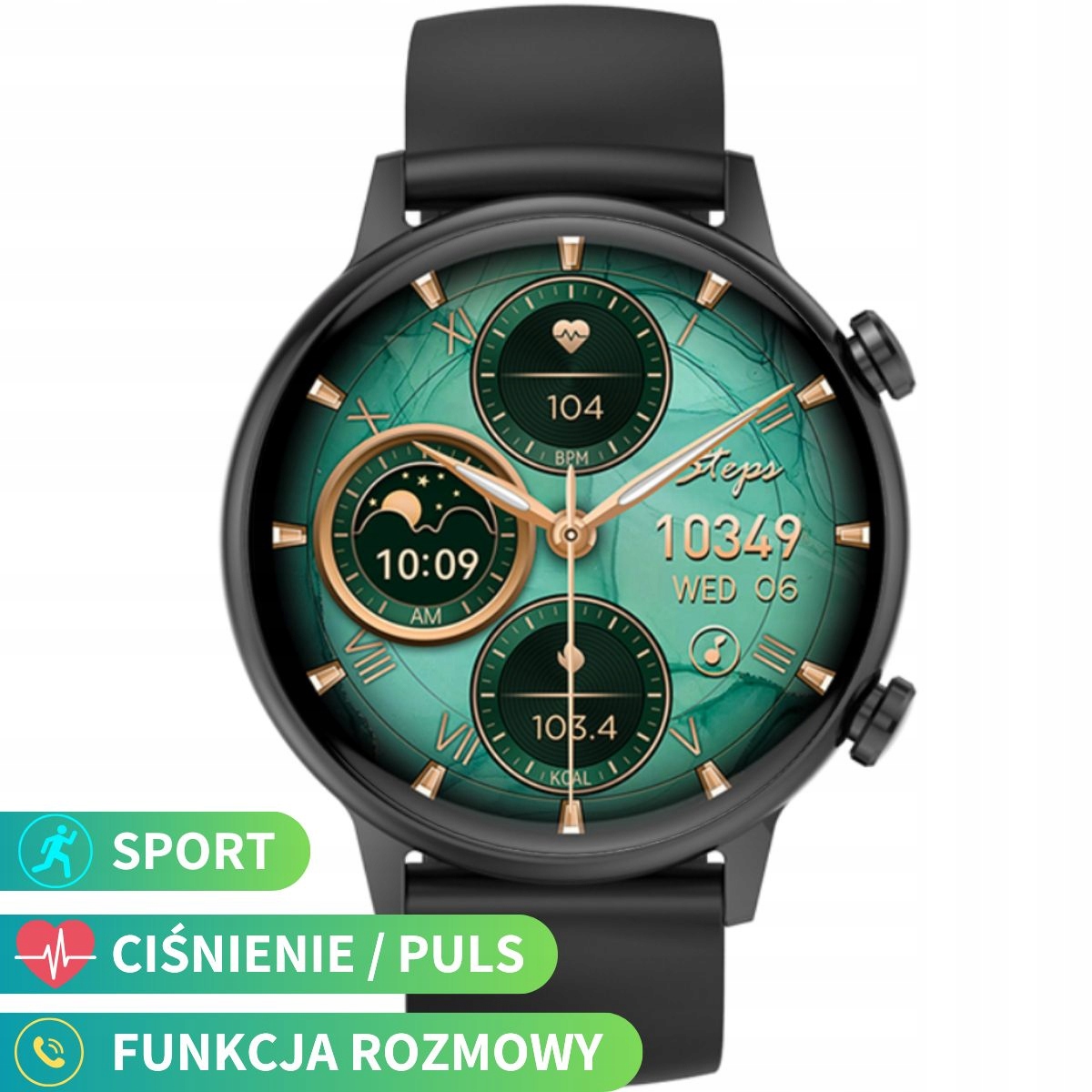 Chytré Hodinky s funkcí hovoru Rubicon RNCF09 černé SMARUB236