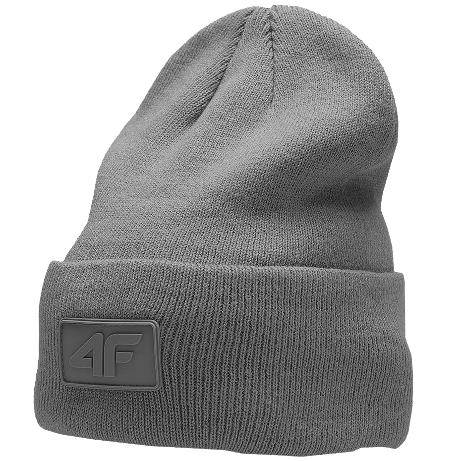 4F CZAPKA zimowa DWUWARTWOWA U319 JASNY SZARY