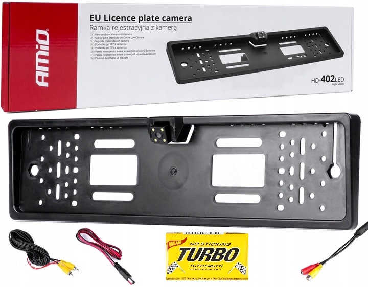 Ramka tablicy rejestracyjnej z kamerą cofania Amio 01016