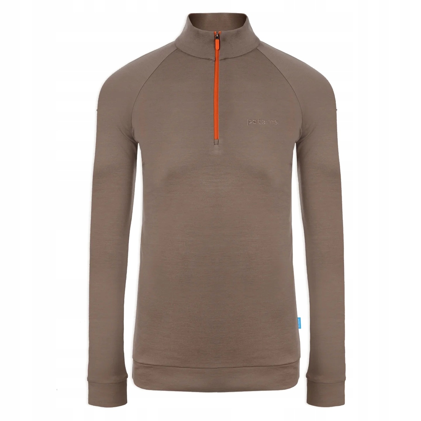 Bluza męska z wełny merino 100% trekkingowa z stójką zamek 1/2 mocha L