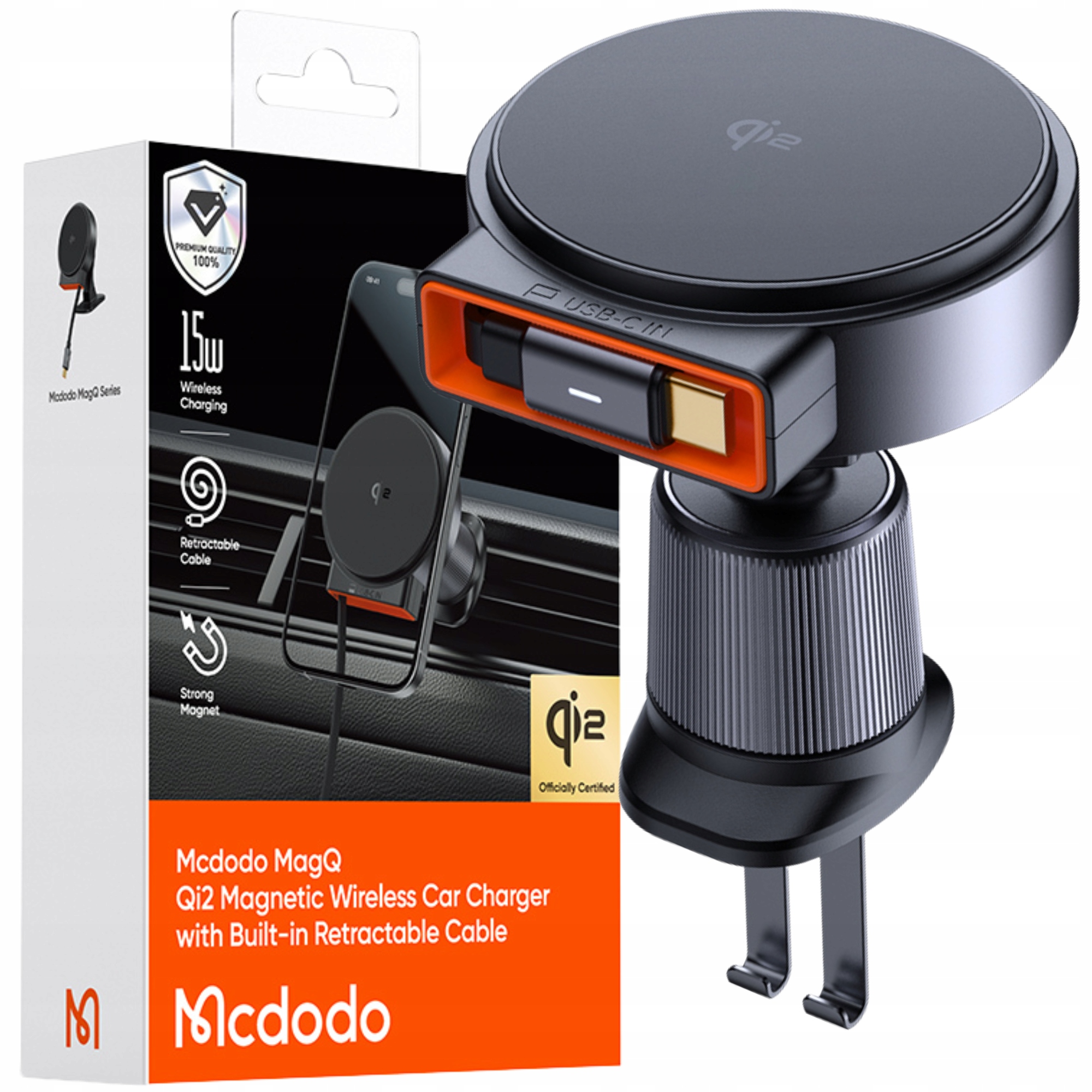 Mcdodo Držák Telefonu Do Auta, Indukční Nabíječka Pro Magsafe QI2