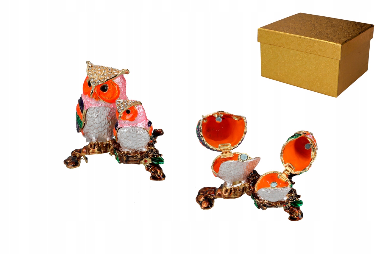 Kovová Krabička Sova Kazeta Na Šperky Krabička Ozdobná Sova Dar