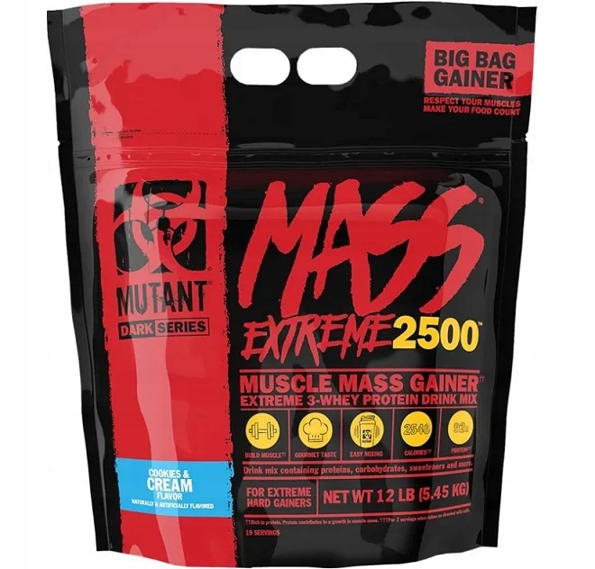 Mutant Mass Extreme 2500 Gainer Cookies & Cream prášek 5450 g