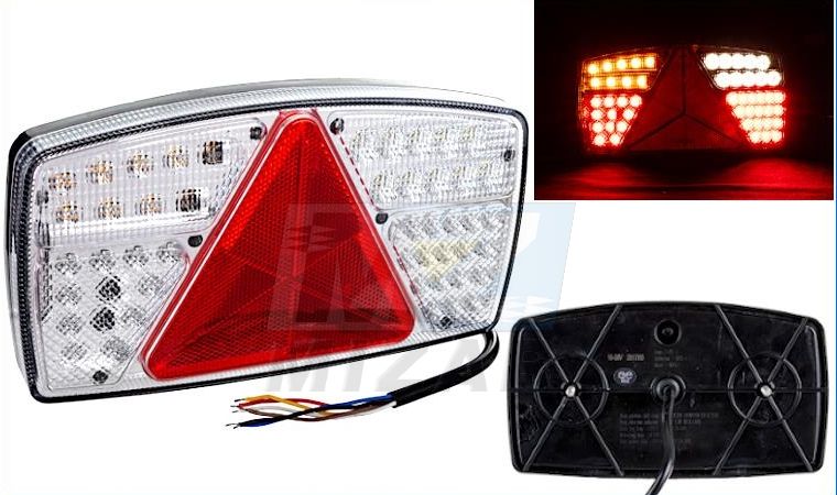 Lampa tylna 53 LED z trojkatem lewa L1813 Car type Cargo vans Trucks RVs Buses