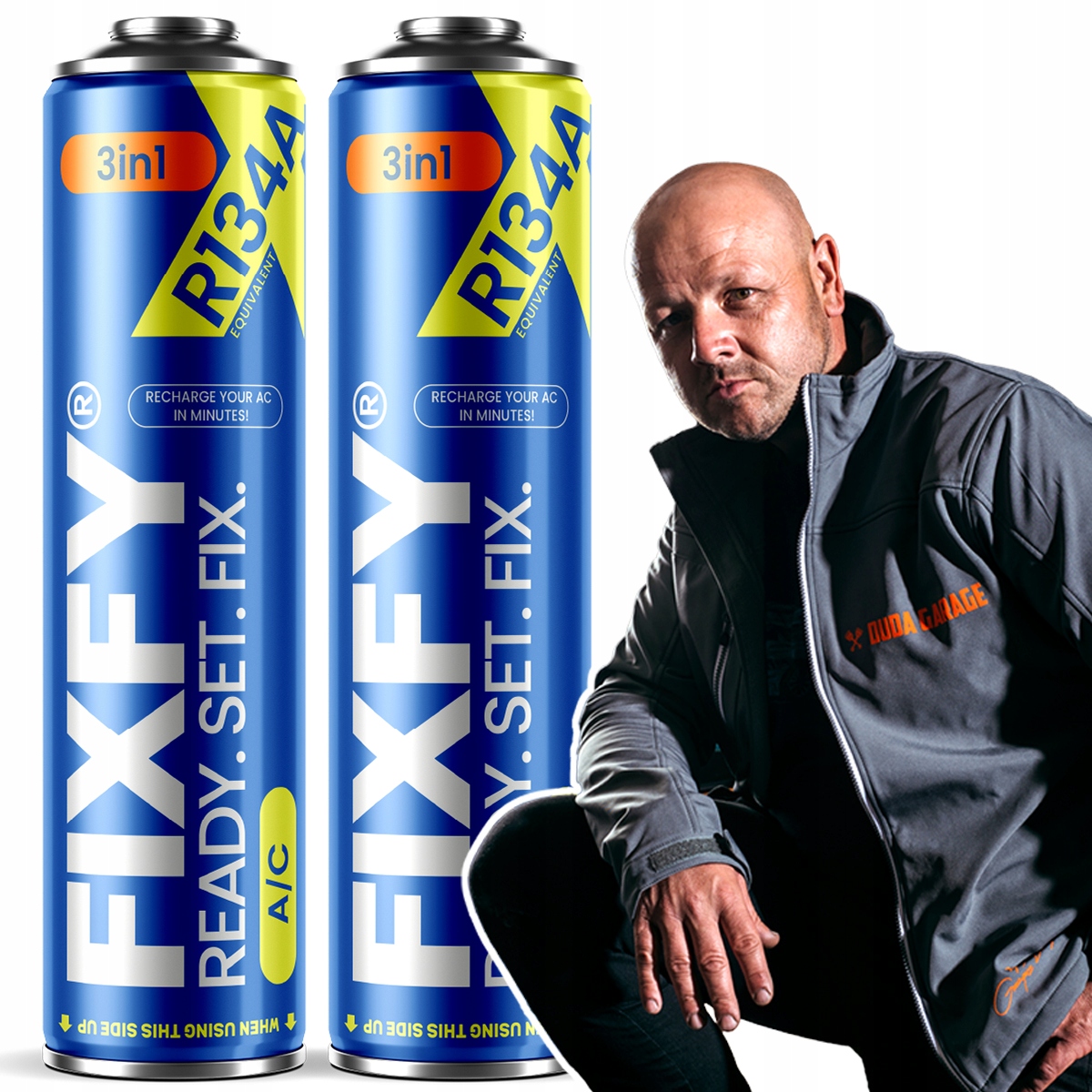 Czynnik do klimatyzacji gaz chłodniczy Fixfy 3w1 2x duża puszka 755g R134a