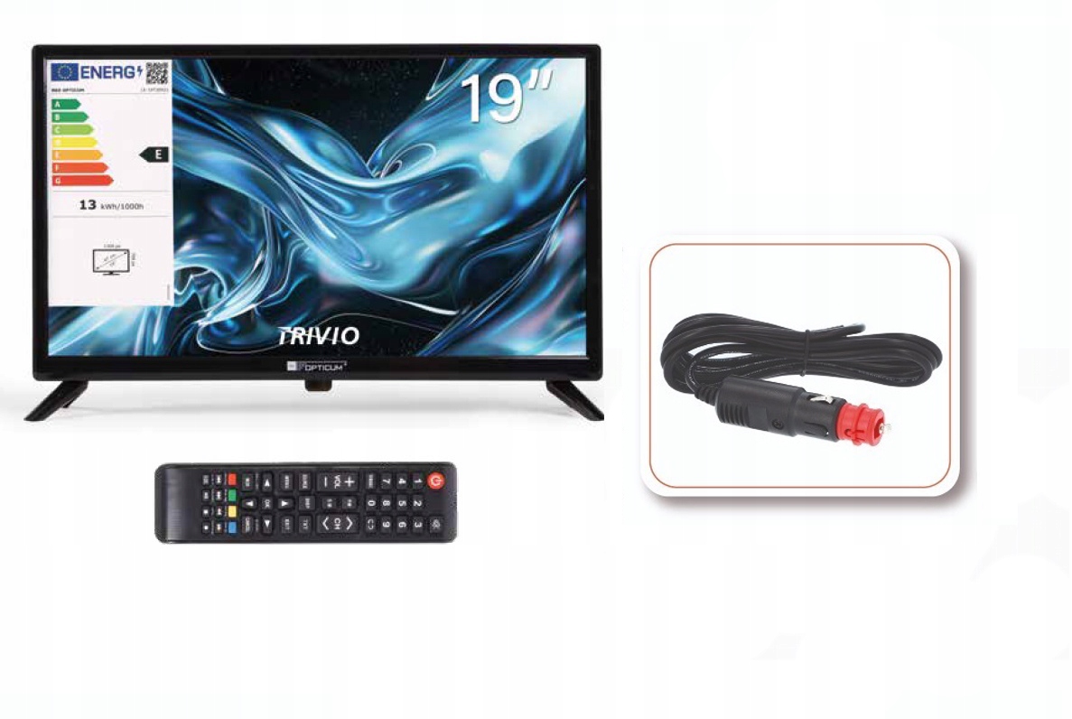 Telewizor 19" Led Opticum Red Hd Ready DVB-T2/DVB-S2/DVB-C 12V Kamper Tir
