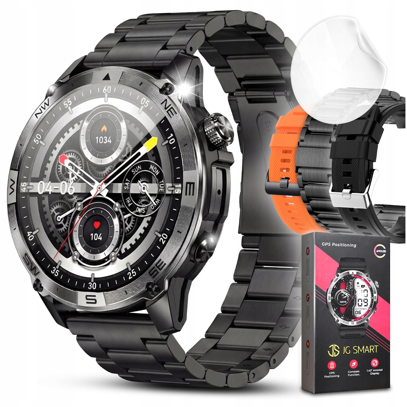 Chytré Hodinky Gps Hovory Voděodolný Menu Pl Sport Kompas 530 mAh 3 pásky