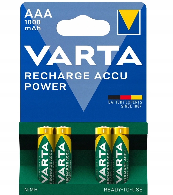 

4x Akumulatorki (NiMH) Baterie Varta R3AAA 1000mAh