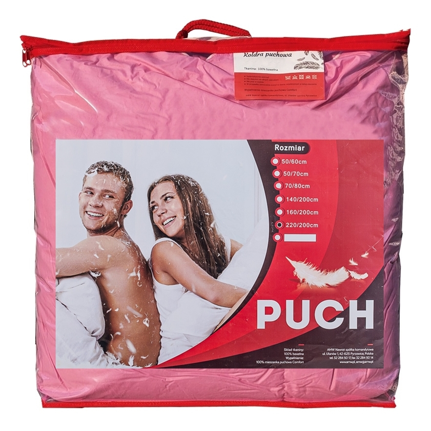 Kołdra Puchowa Mieszanka Puch Comfort 220x200 Róż Amw