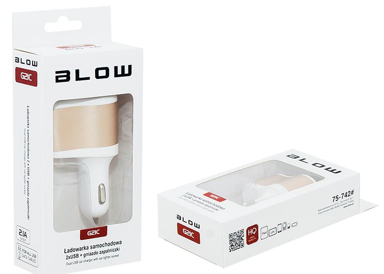 Ładowarka samochodowa USBx2 2,1A G21C BLOW EAN (GTIN) 5900804078852
