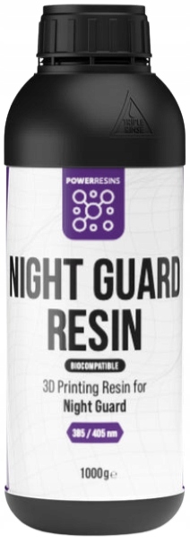 3D Uv živica PowerResins Night Guard Zubná 1 kg pre 3D tlačiareň, Trvanlivá