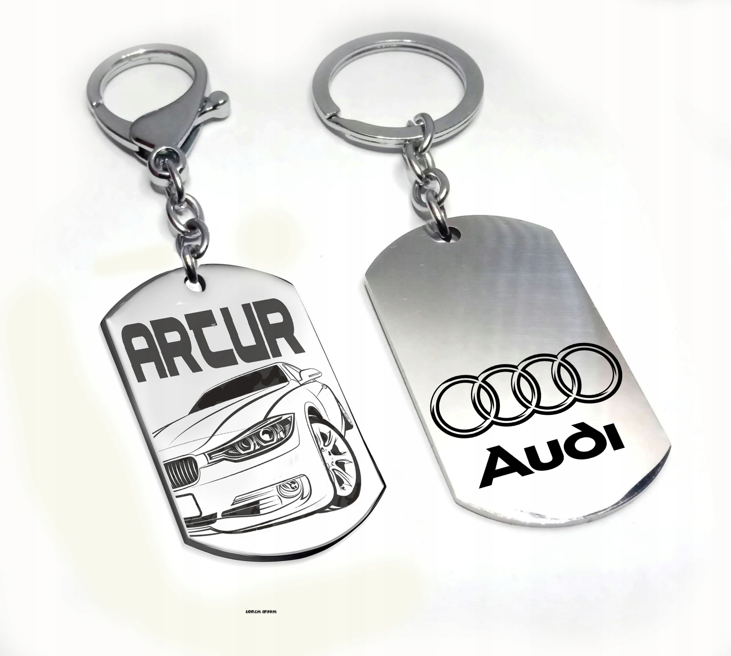 

Brelok Audi Vw Nissan z grawerem z twoim imieniem