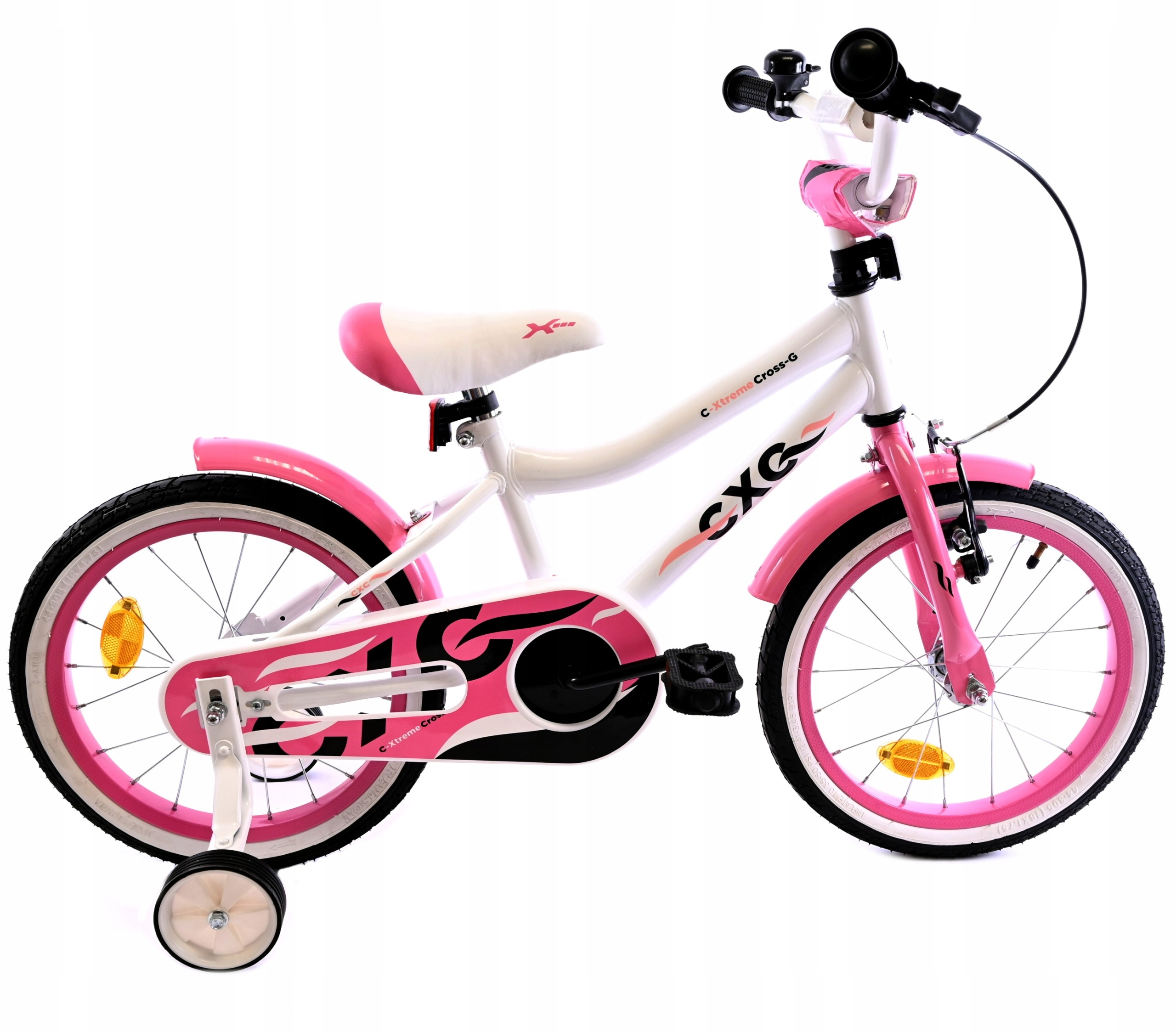 Rower Dla Dziewczynki Biały Boczne Kółka 16 Cali