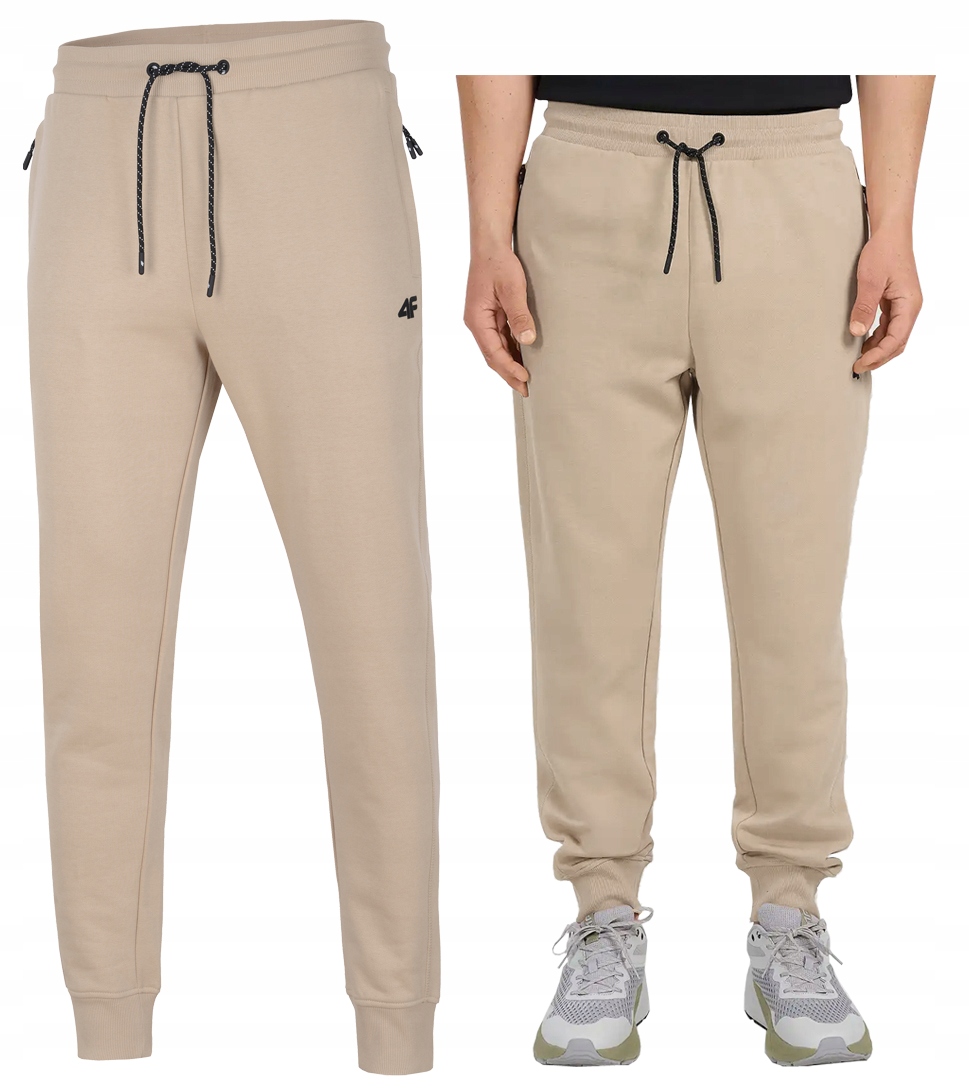 4F Męskie Spodnie Dresowe Joggery Bawełna Zamykane Kieszenie XXXXL 4XL