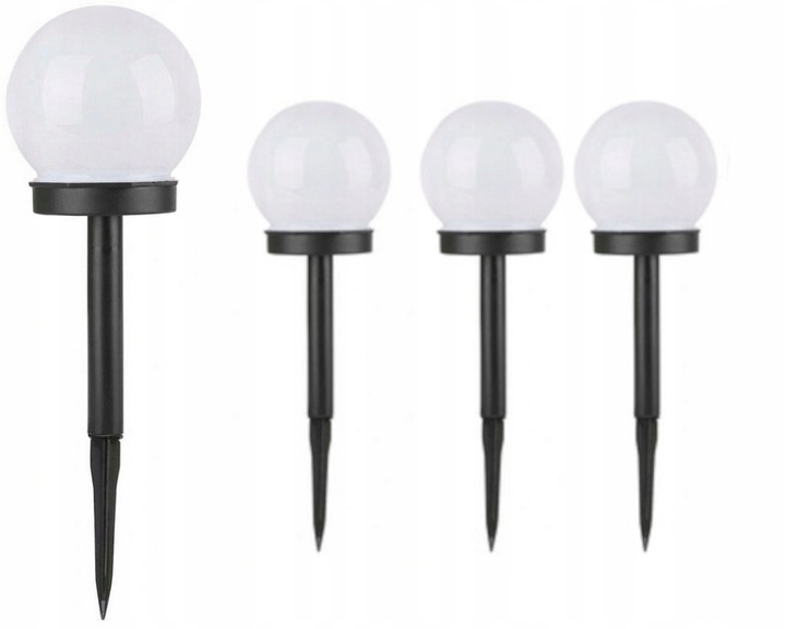 

4x Lampa Solarna Ogrodowa Mocna Biała Kula Led XXL