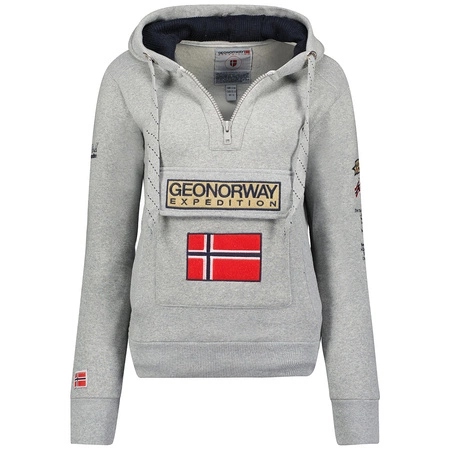 Pánská mikina Geo Norway 3/4 Gymclass Distri B-grey 100 Pro Každodenní Nošení, Pohodlná