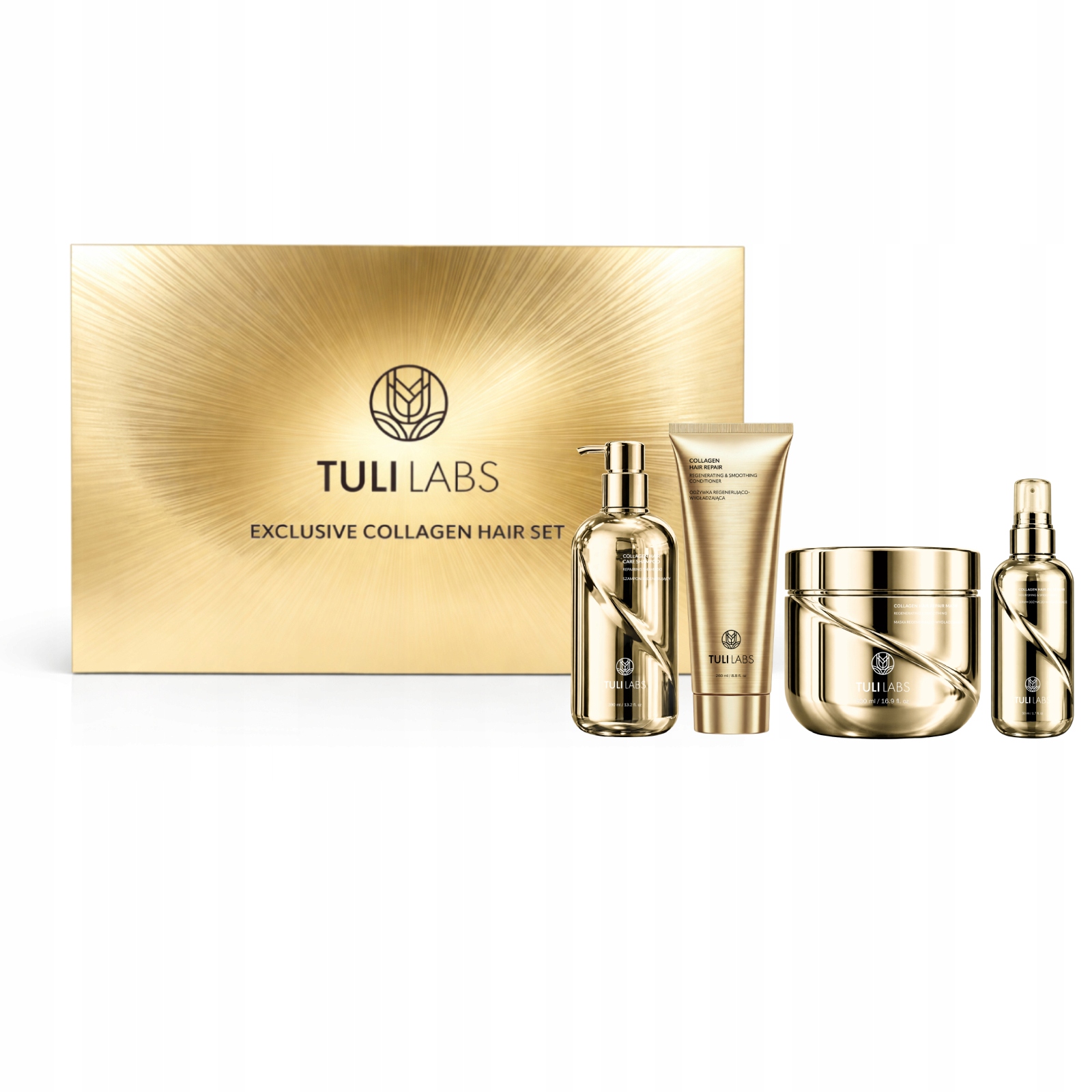 Tuli Labs Exclusive Collagen Sada vlasových kosmetických přípravků 4v1 Gold
