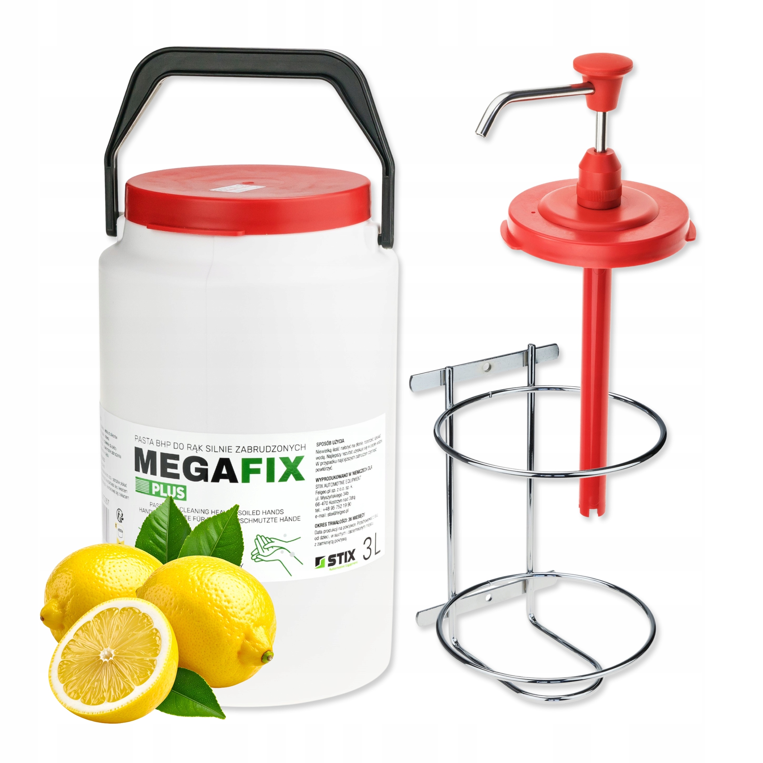 Pasta Bozp Megafix Germany Plus 3 L Na Umývanie Rúk S Dávkovačom A Držiakom