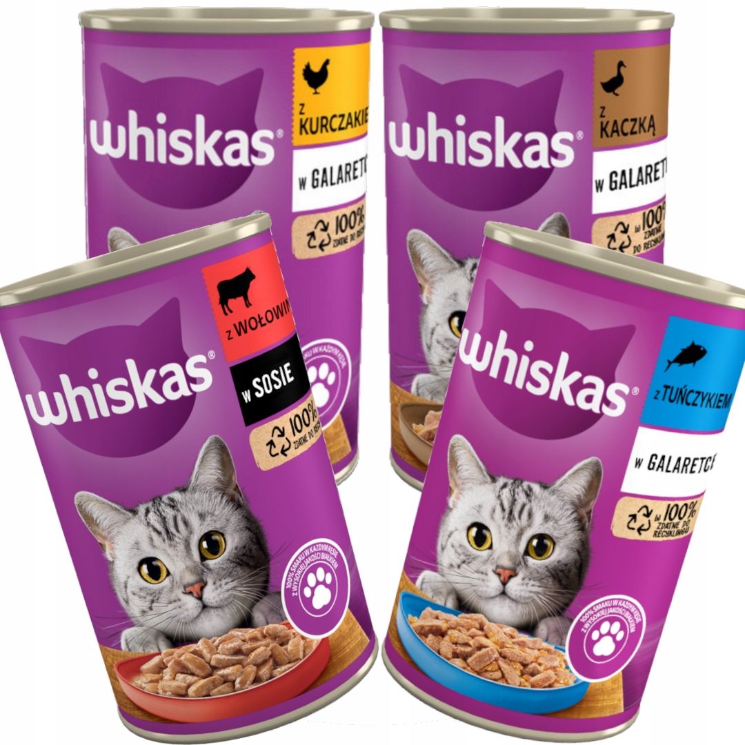 Whiskas Mix Chutí Mokré Krmivo Pro Kočky 24x400g Whiskas plechovky 9,6 kg