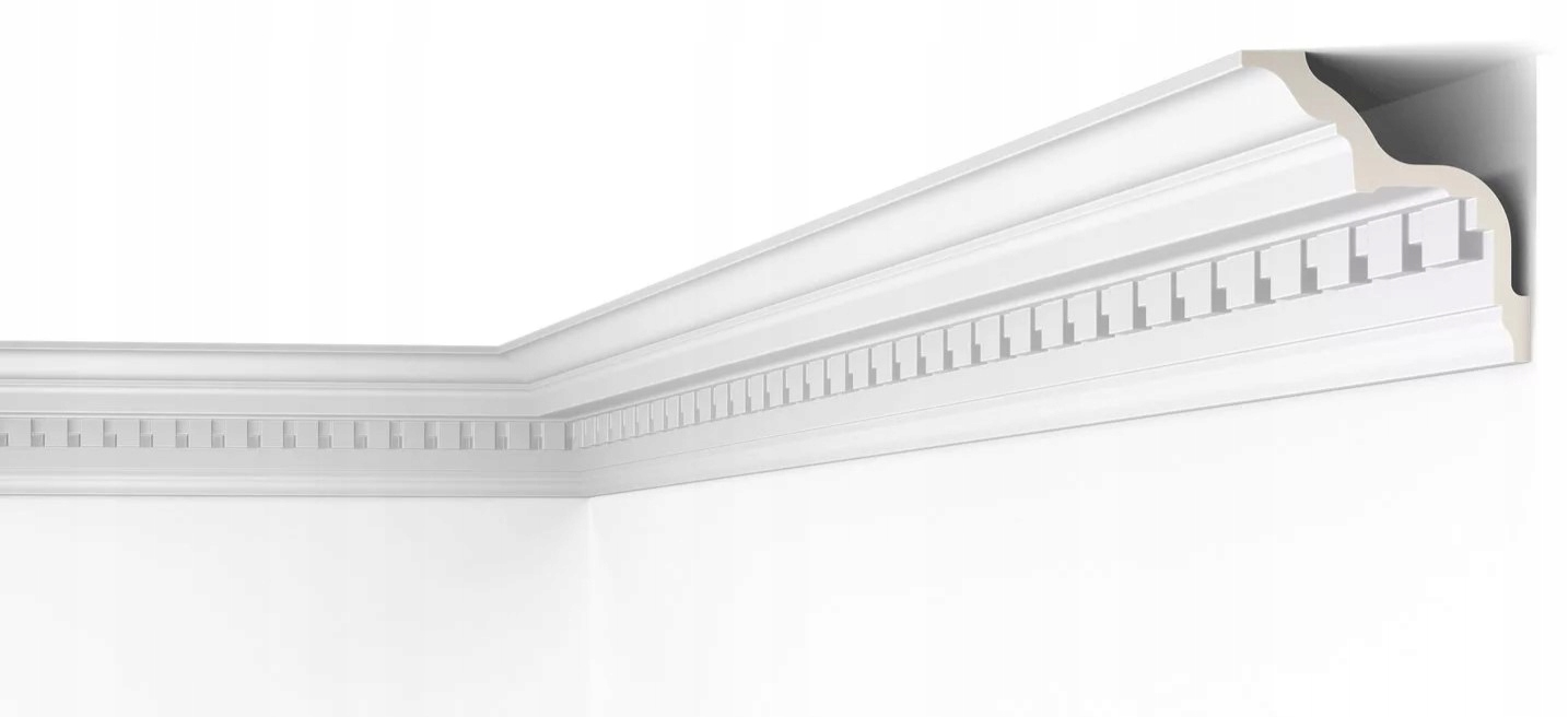 stropní lišta zdobená tvrdou nehořlavou fazetou s ornamentem, 13 cm