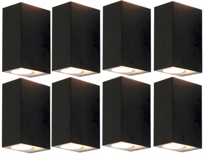 8 x Černá Lampa Nahoře Dole Oboustranná Hliníková Zahradní Fasádní Svítidlo