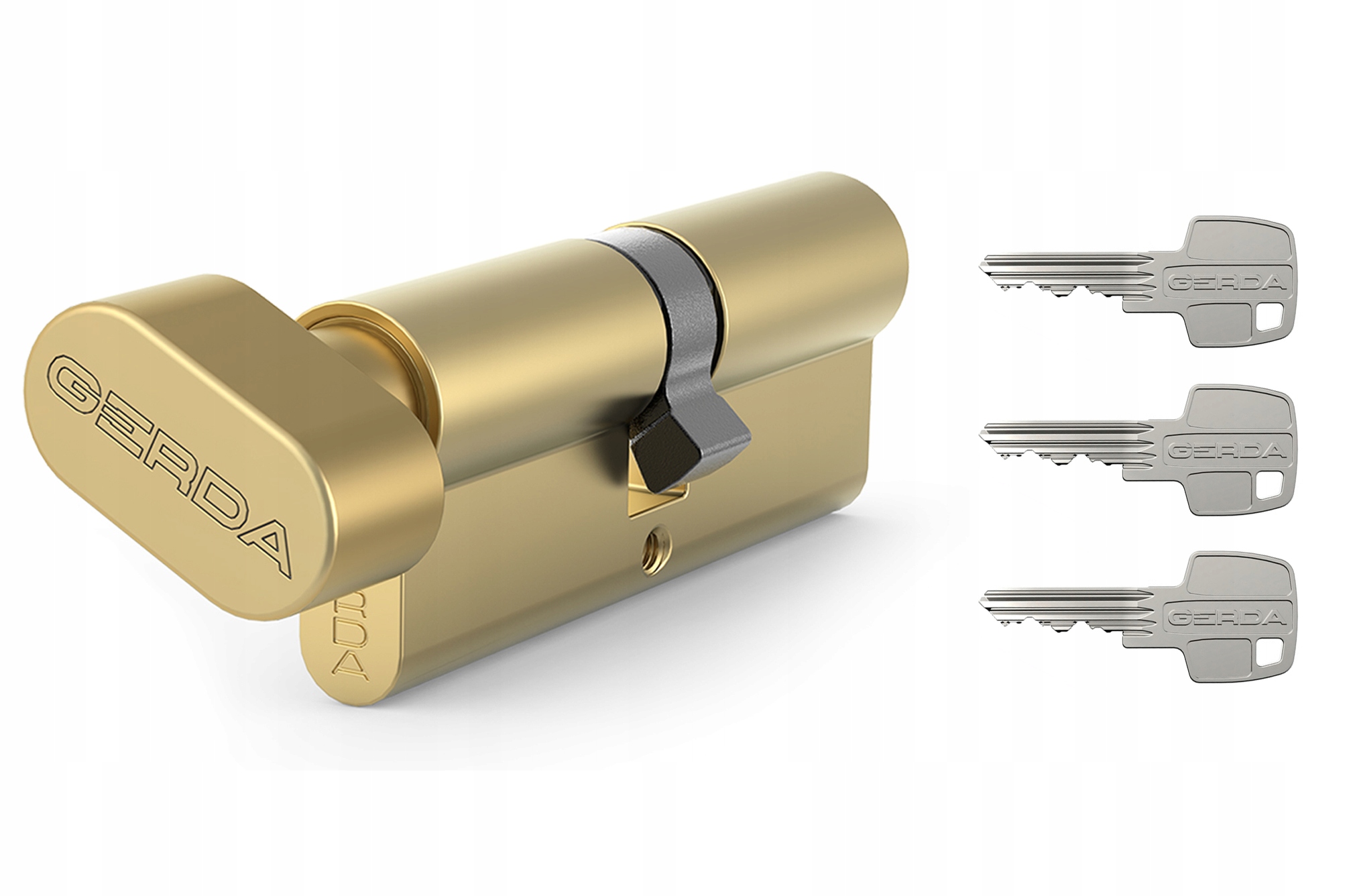 WKŁADKA GERDA WKE1 Z GAŁKĄ MOSIĄDZ 3 KLUCZE 35/35G