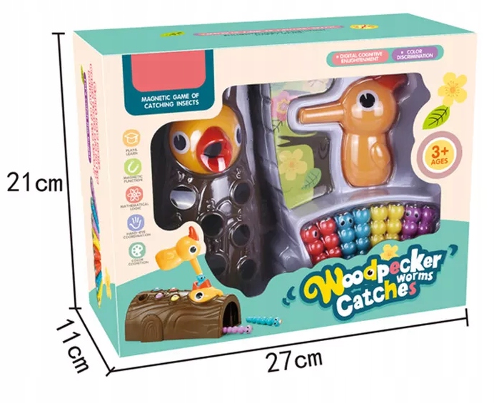 GRA ZŁAP ROBACZKA DZIĘCIOŁ MAGNETYCZNY ROBAK Płeć chłopcy dziewczynki