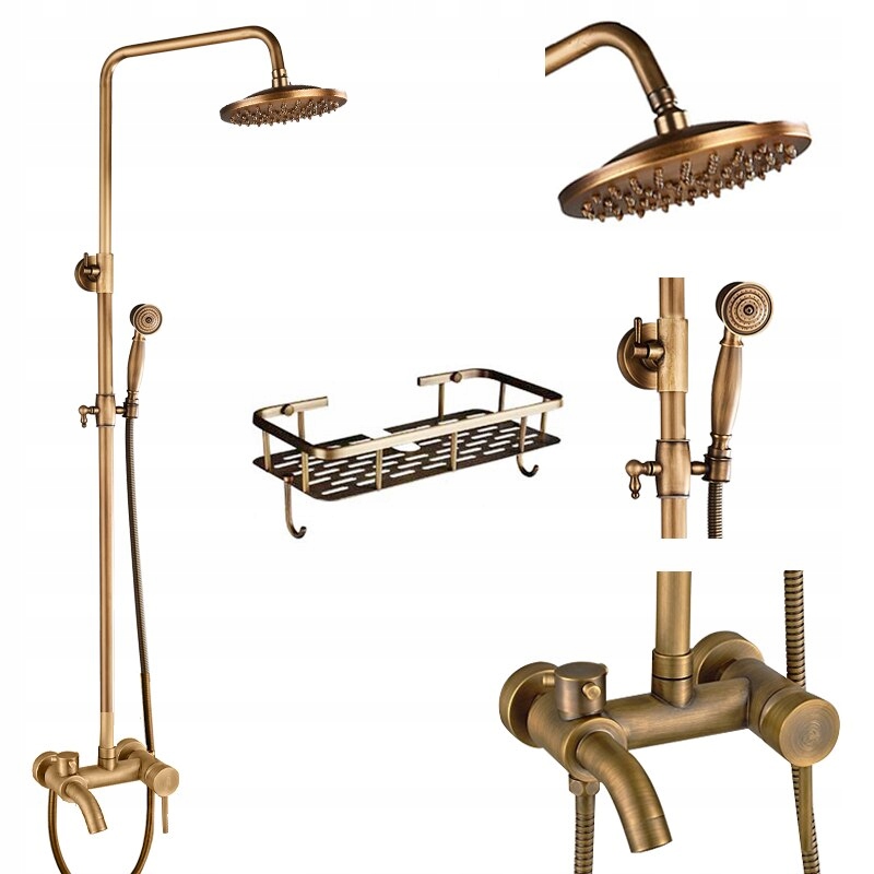 SPRCHOVÝ SET S MOSADZNOU SPRCHOU + POLICA