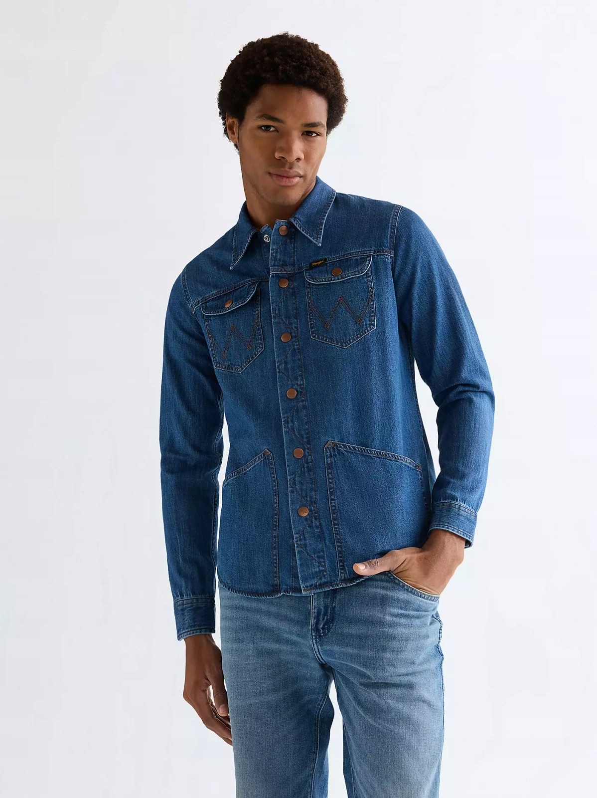 Košile Wrangler Wrange Shirt Harbor Blueharbor Blue 112377969 L