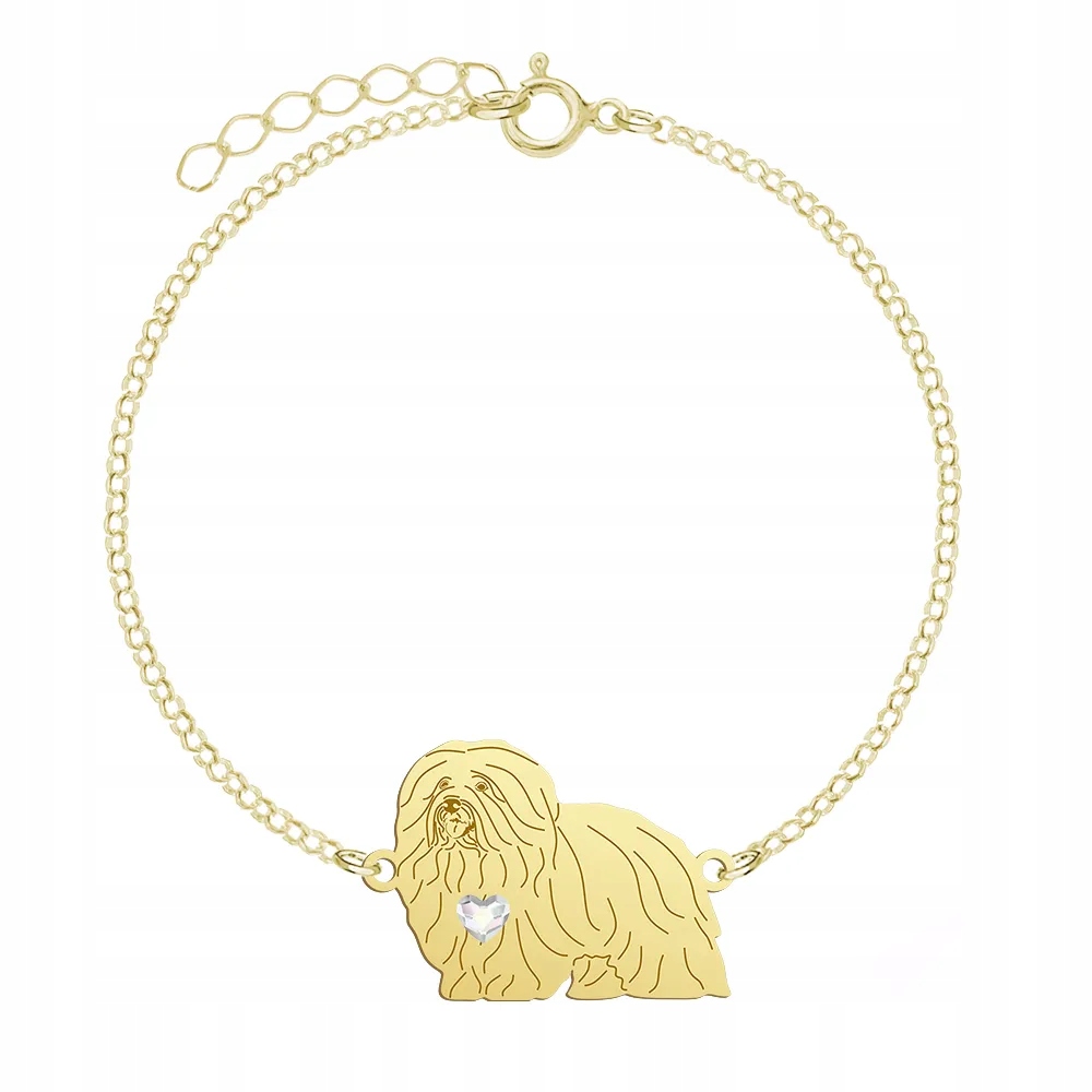 Zlatý náramek s psem Coton de Tulear 925 Šperky Gravírování Bonus