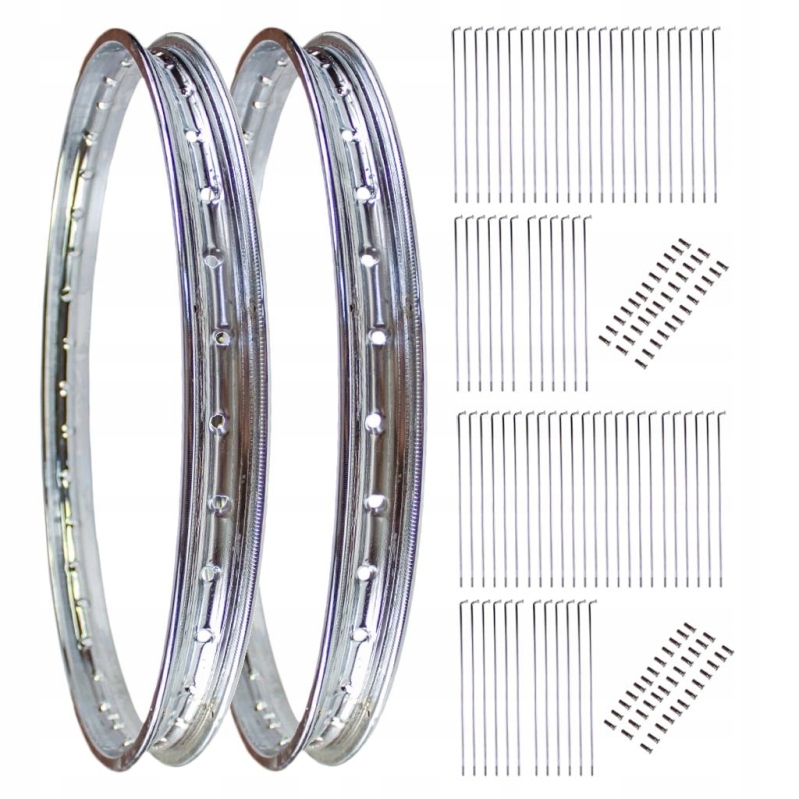 Sada chrómových ráfikov s lúčmi Žak Rys Komár Tuha 19x1,35