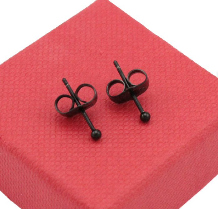 

Kolczyki Czarne Kulki 2 MM Stal Chirurgiczna
