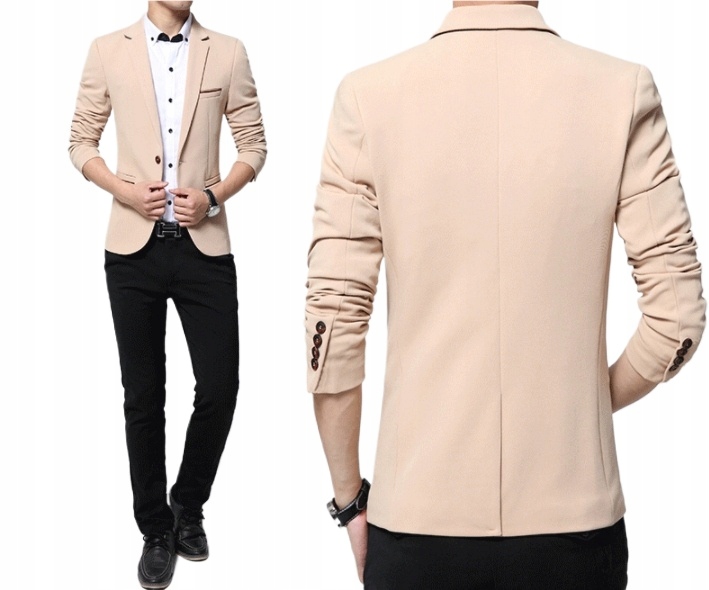 MODNA CASUAL MARYNARKA BIZNESOWA MĘSKA SLIM STYL M-3XL