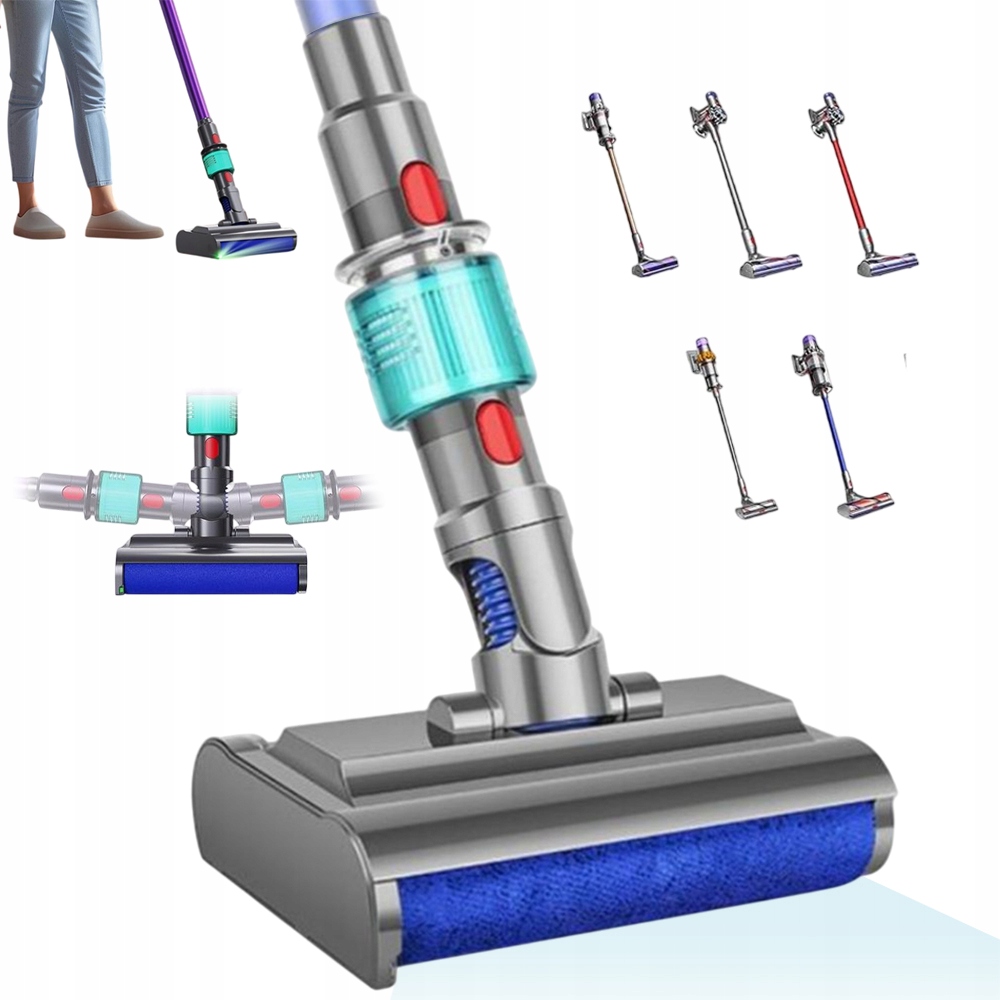 Kartáč Pro V7 V8 V10 V11 V15 Led, Zelené Světlo, Čištění Podlah