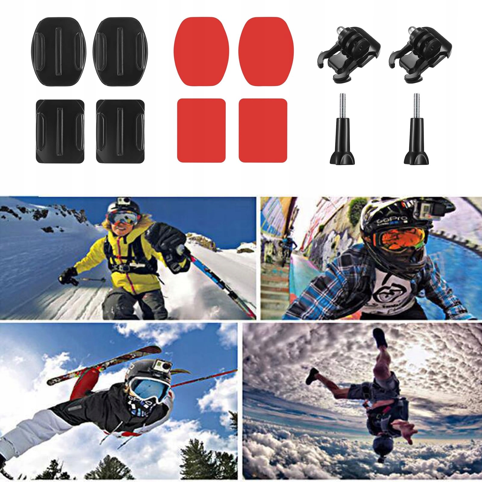Zestaw 12 Klejonych Uchwytów Do Kamer Sportowych GoPro Na Kask LIBAIDZ — miniatura 5