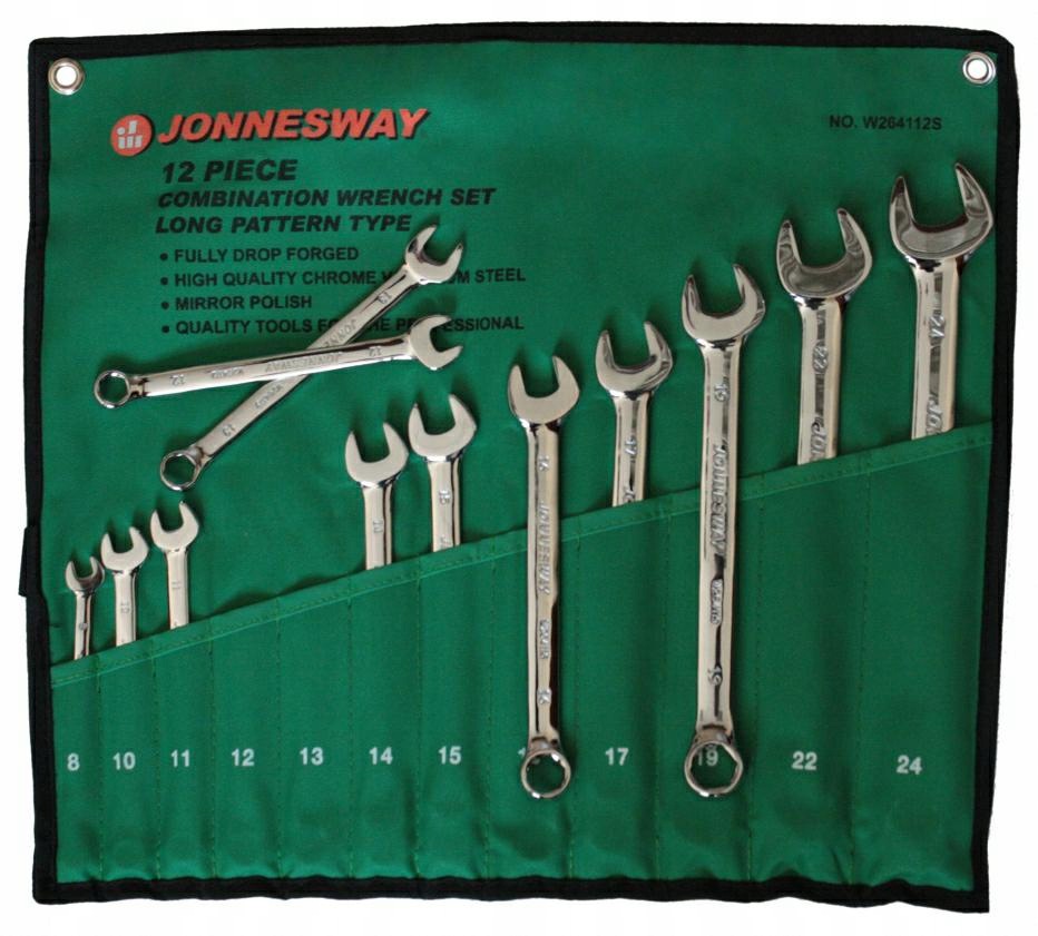 Jonnesway Kľúče Očkoploché 12ks 6 Uhlové Dlhé W264112S