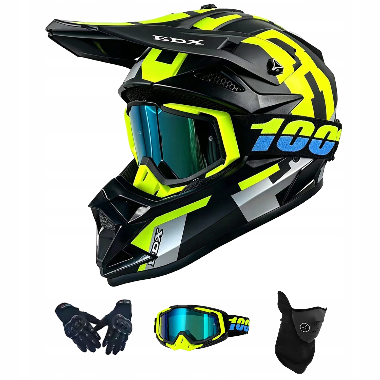 Helma Na Elektrickou Koloběžku Cross Enduro Quad Bmx Helma Brýle Rukavicexl