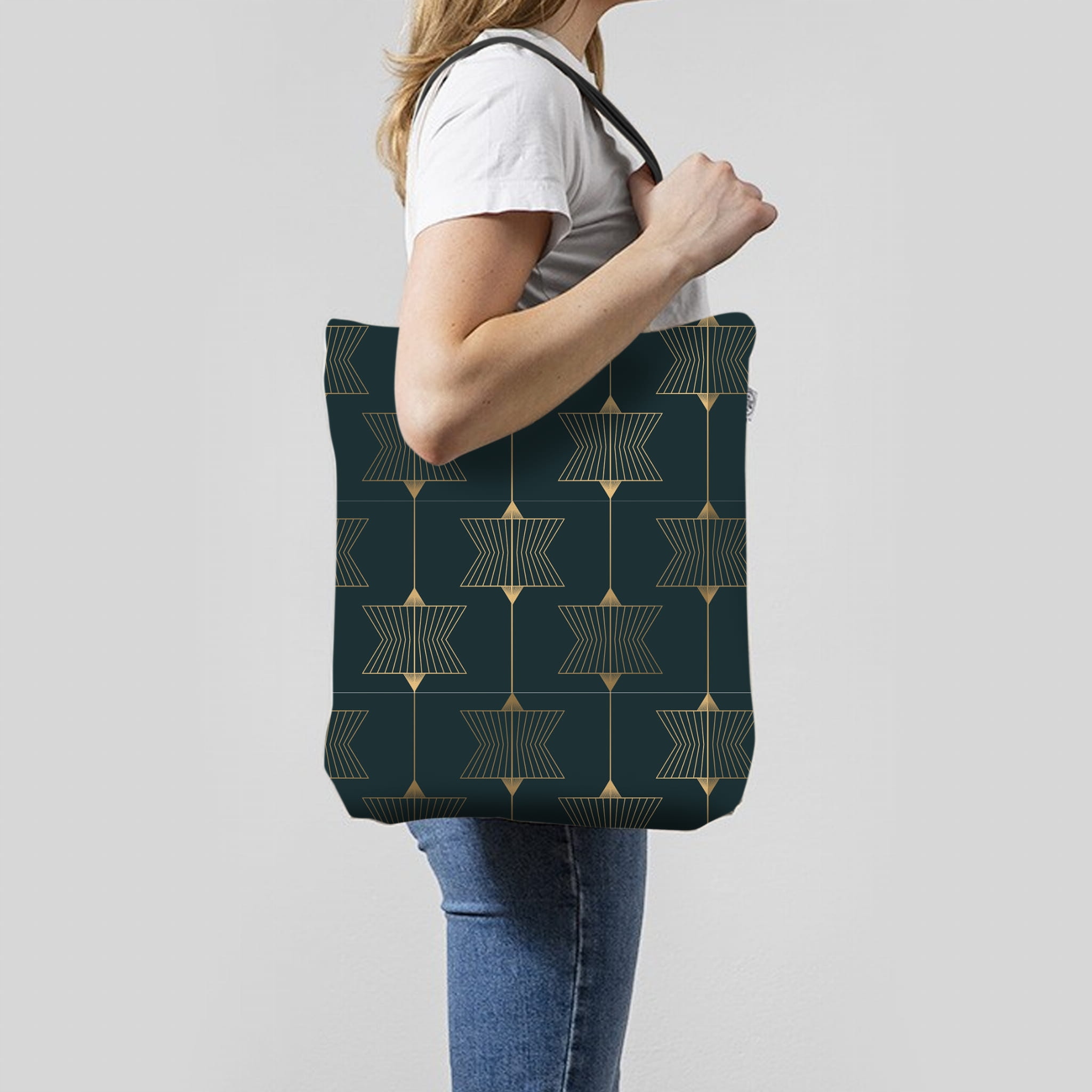 TORBA - Zielona geometria II Kolor wielokolorowy